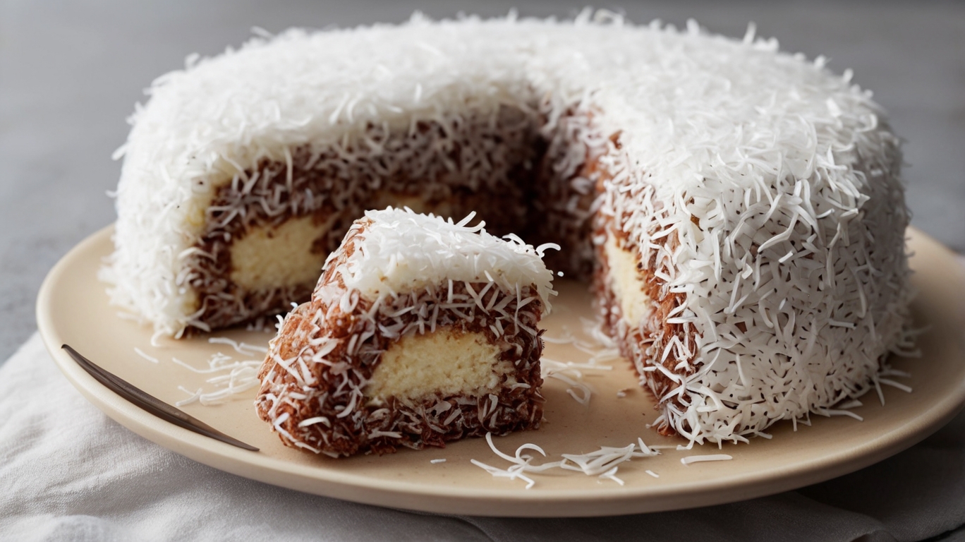Australian Lamington Cake Recipe with Unique Grated Coconut Wrapping