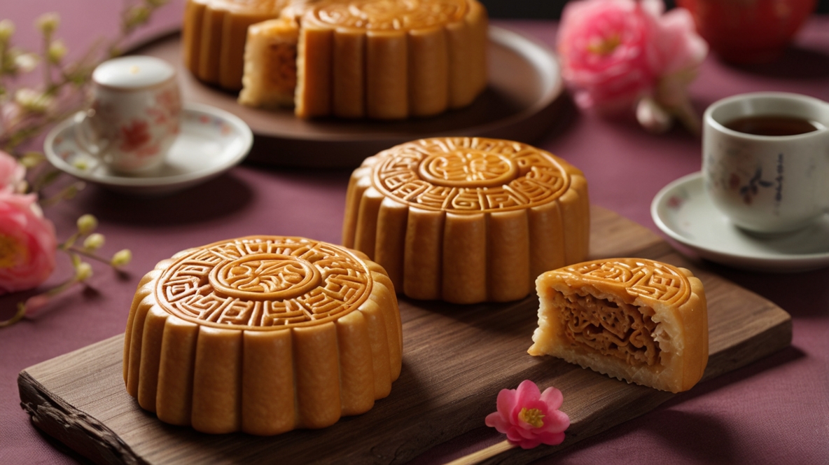 Classic Lotus-Filled Chinese Mooncake Cake Recipe for Mid-Autumn Festival
