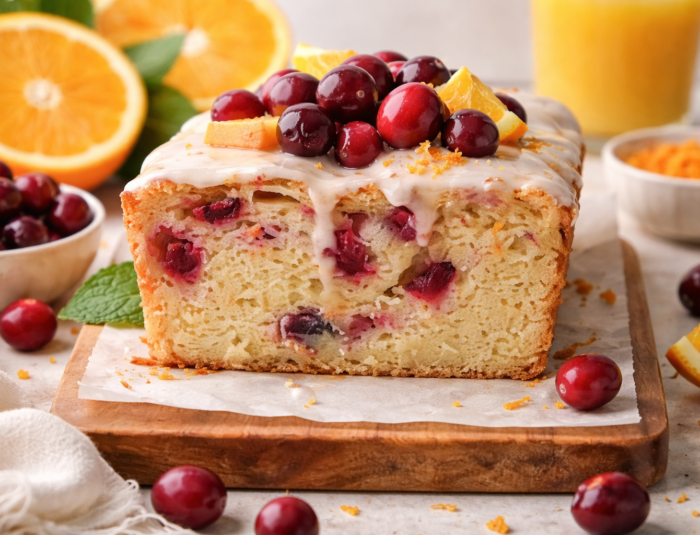 Cranberry Orange Breakfast Bread with Balanced Sweet and Tangy Flavor