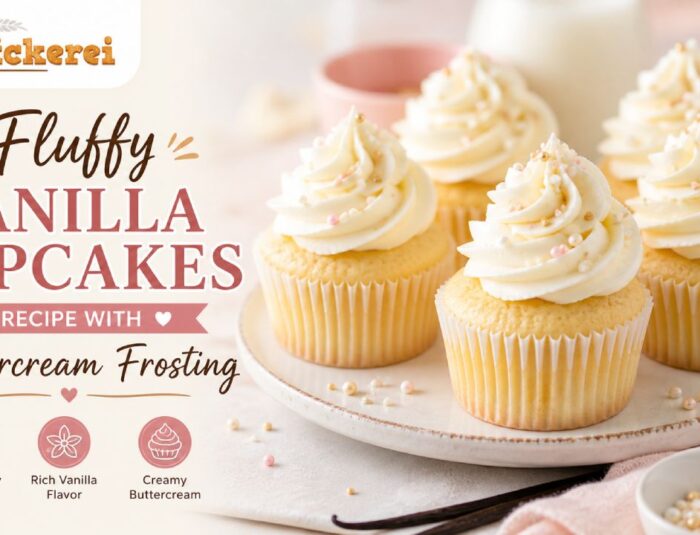 Fluffy Vanilla Cupcakes Recipe with Buttercream Frosting