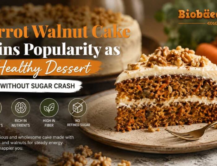 Carrot Walnut Cake Gains Popularity as a Healthy Dessert Without Sugar Crash