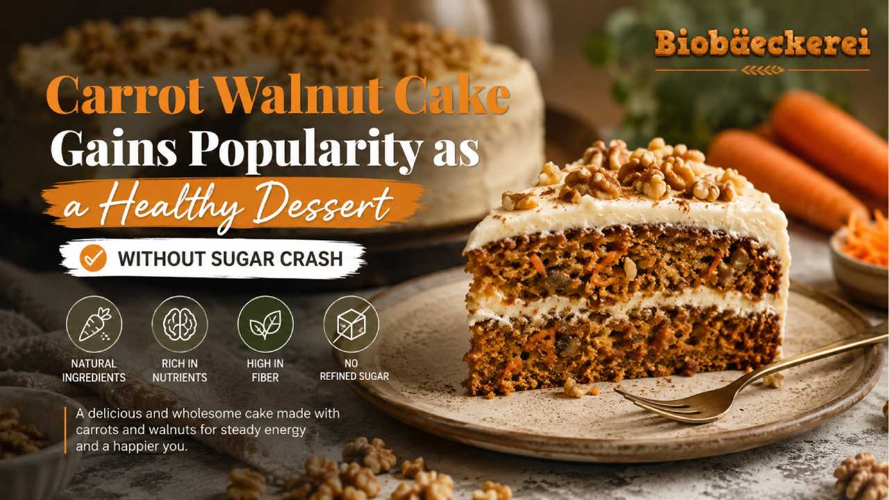 Carrot Walnut Cake Gains Popularity as a Healthy Dessert Without Sugar Crash