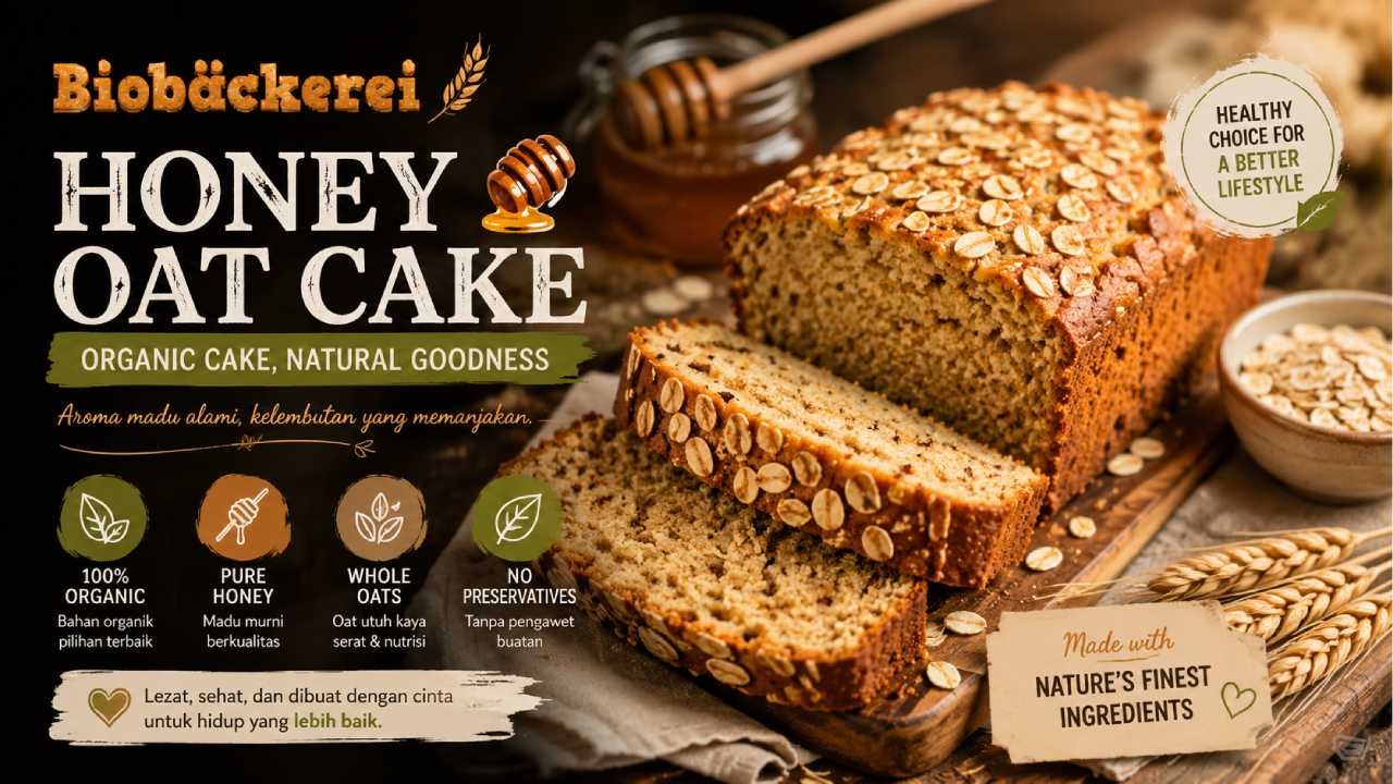 Honey Oat Cake BioBäckerei, An Organic Cake with an Irresistible Honey Aroma