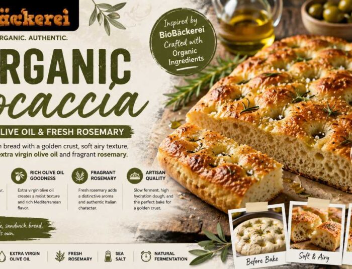 Organic Focaccia Recipe Inspired by BioBäckerei with Olive Oil and Fresh Rosemary