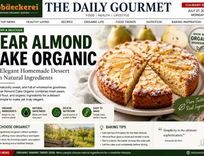 Pear Almond Cake Organic: An Elegant Homemade Dessert with Natural Flavor