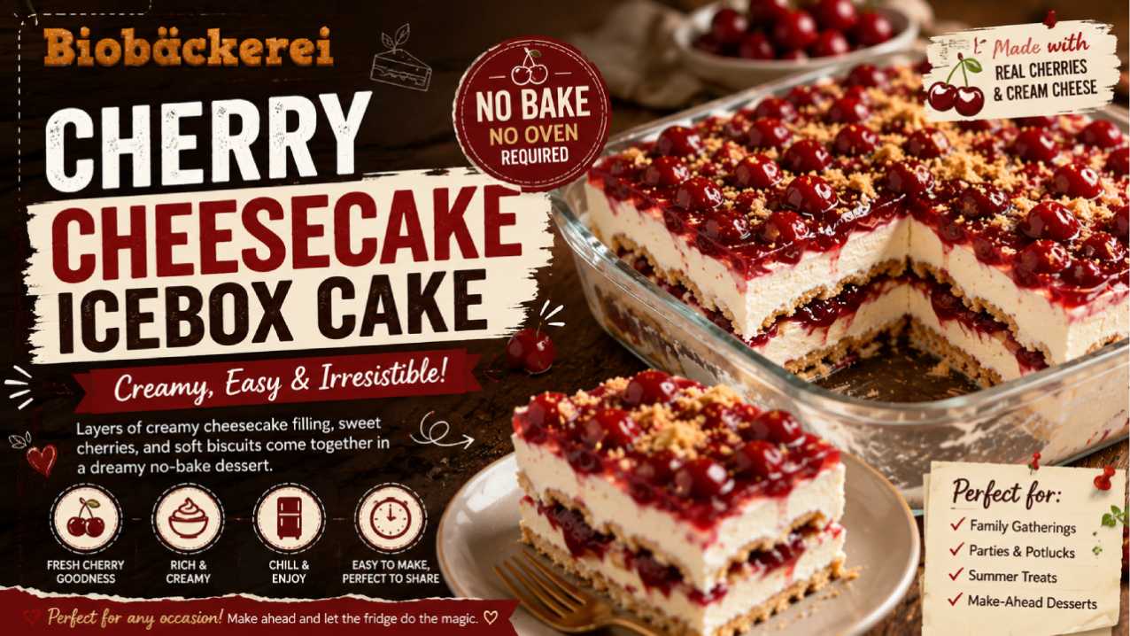 Cherry Cheesecake Icebox Cake Is Trending, Creamy and No Baking Required
