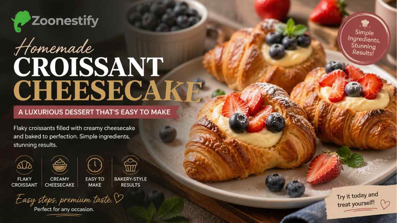 Croissant Cheesecake Homemade, a Luxurious Dessert That Is Easy to Make