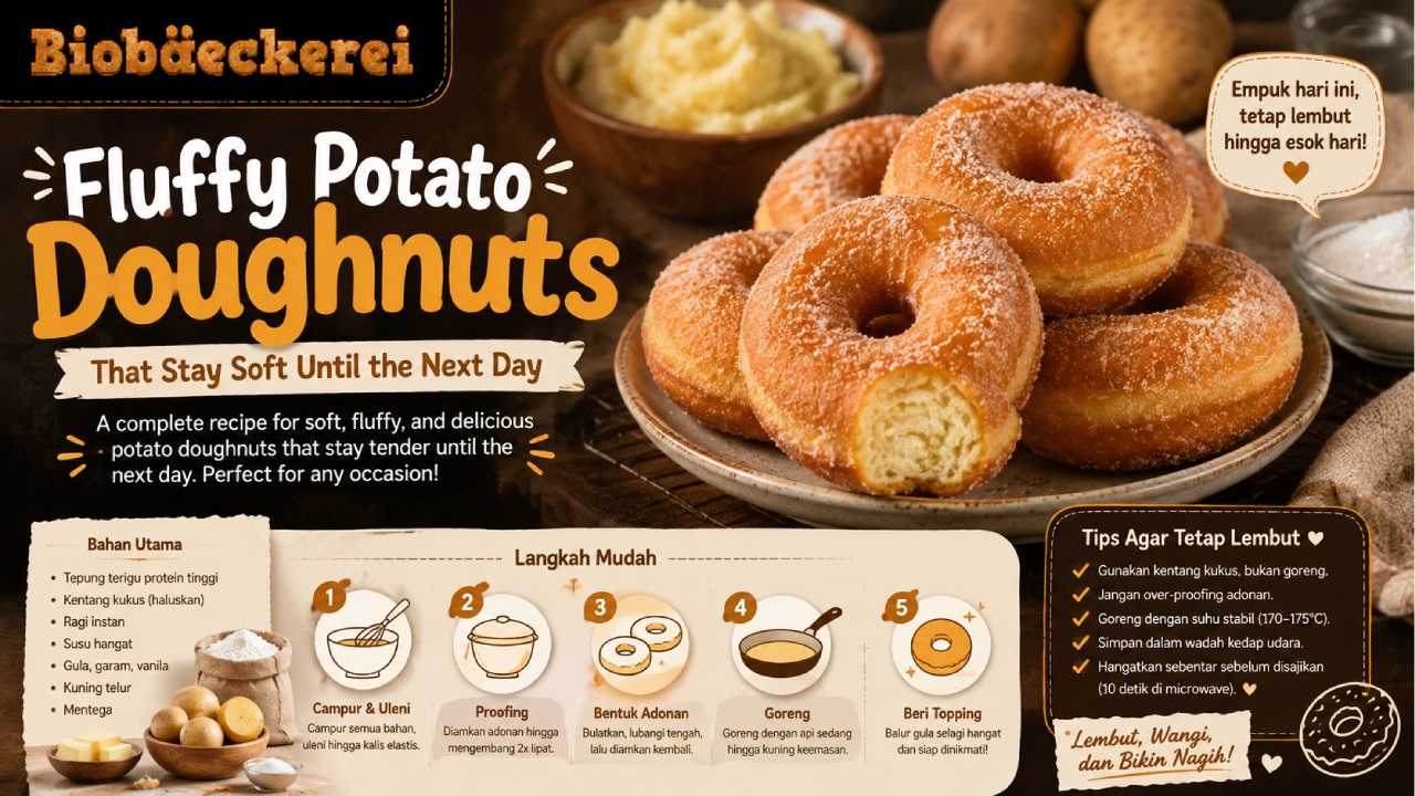 Fluffy Potato Doughnuts That Stay Soft Until the Next Day