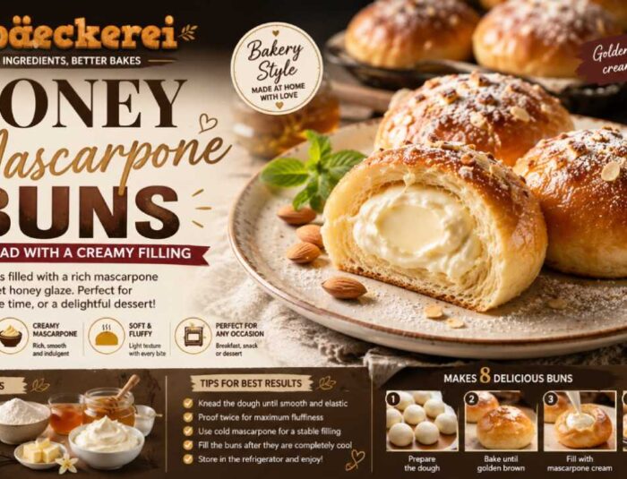 Honey Mascarpone Buns Recipe: Soft Bread with a Creamy Honey Filling