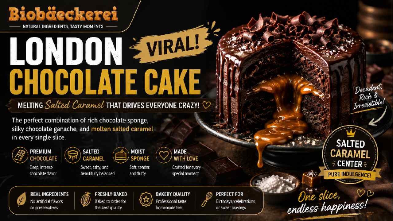 London Chocolate Cake Goes Viral, Salted Caramel Center Sparks Curiosity