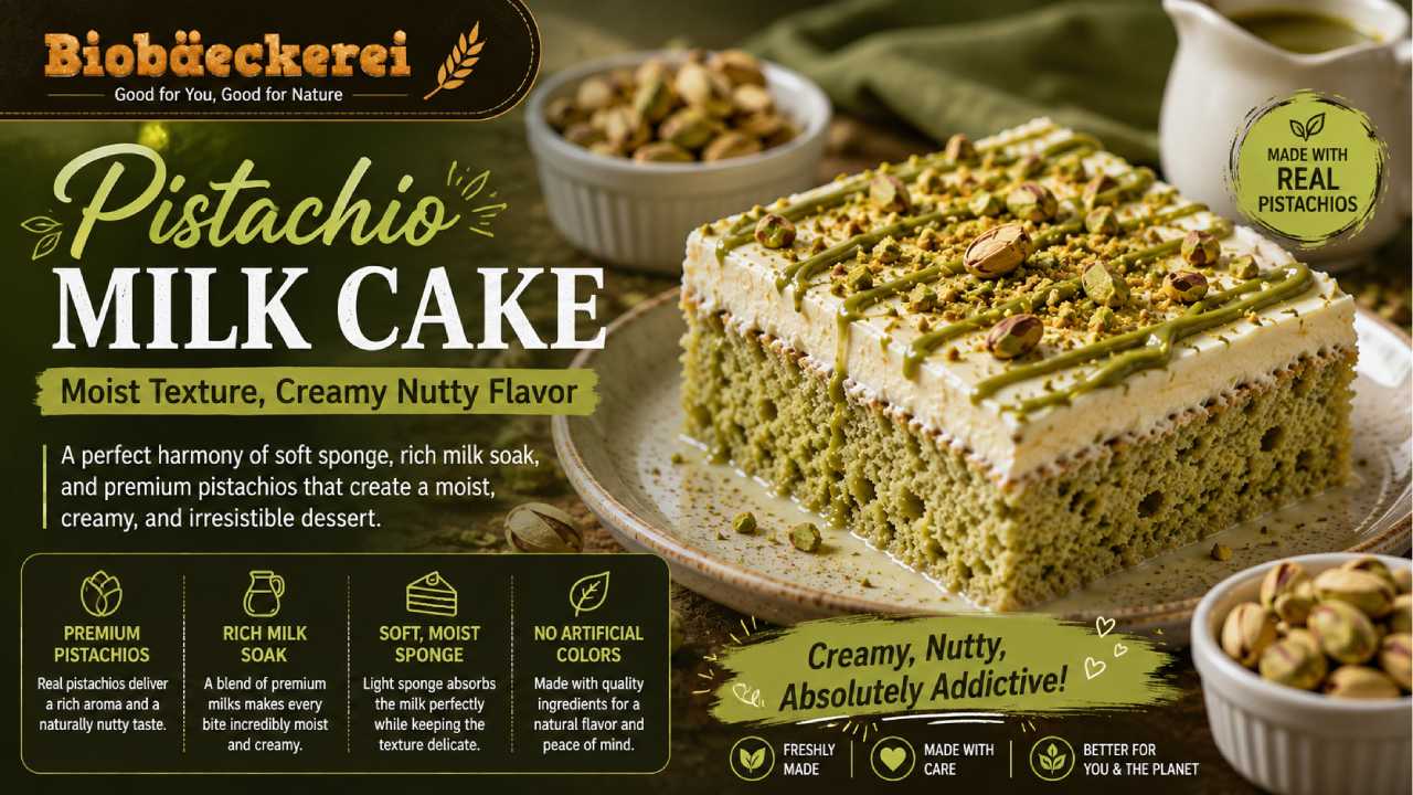 Pistachio Milk Cake Brings a Moist Texture and Creamy Nutty Flavor