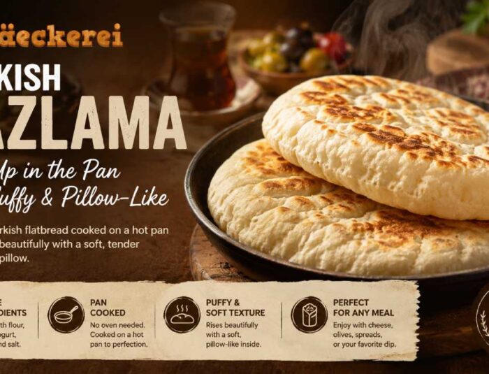 Turkish Bazlama Puffs Up in the Pan With a Soft, Pillow-Like Texture