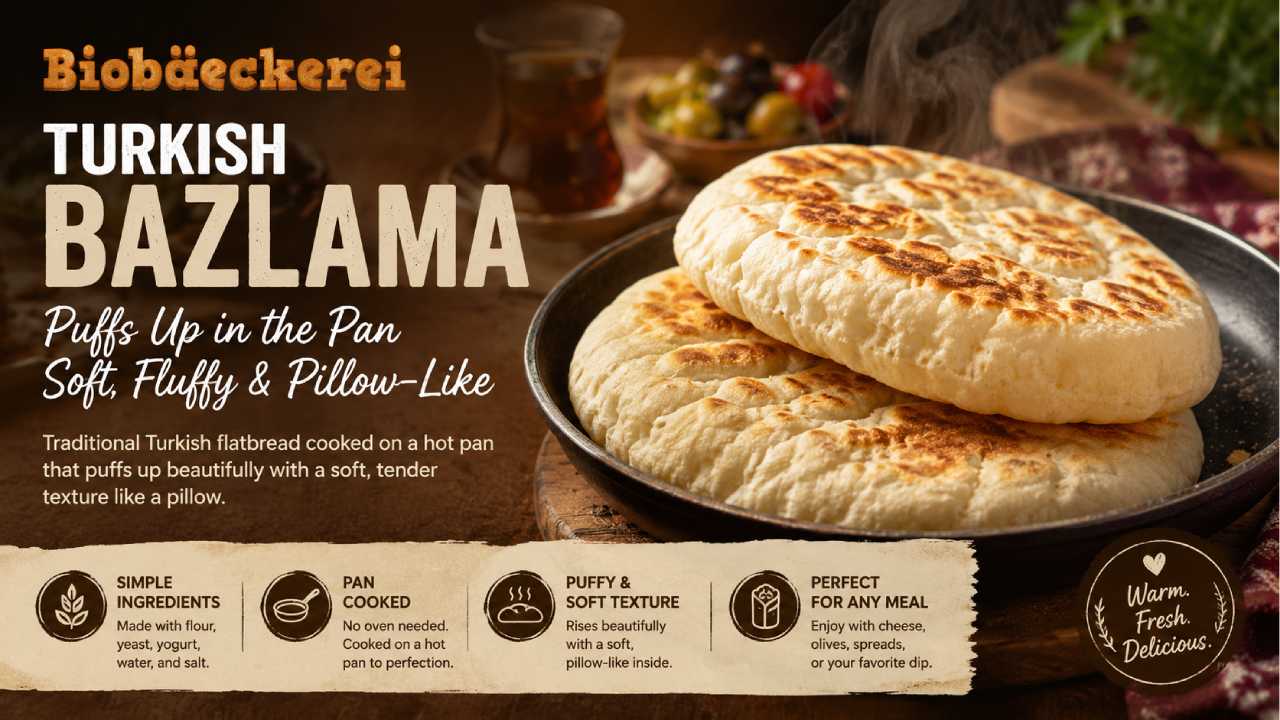 Turkish Bazlama Puffs Up in the Pan With a Soft, Pillow-Like Texture