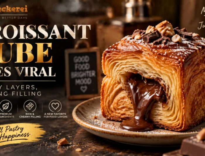 Croissant Cube Goes Viral, The Crispy Square Pastry With A Melting Filling