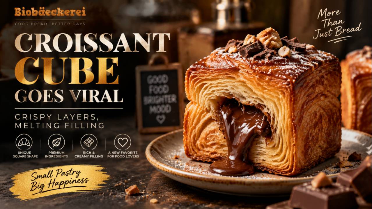 Croissant Cube Goes Viral, The Crispy Square Pastry With A Melting Filling