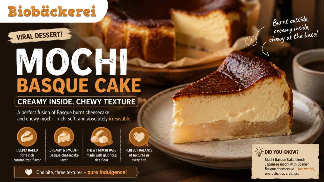 Mochi Basque Cake Goes Viral With a Creamy Center and Chewy Texture