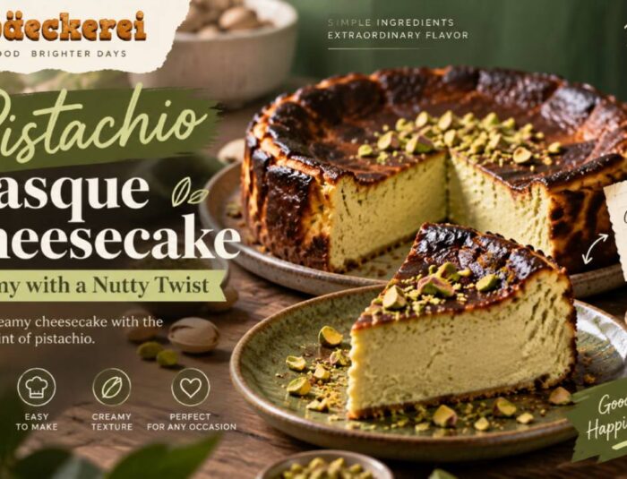 Pistachio Basque Cheesecake Recipe, Creamy with a Nutty Twist