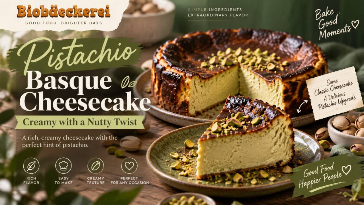 Pistachio Basque Cheesecake Recipe, Creamy with a Nutty Twist