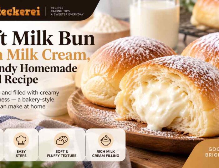 Soft Milk Bun with Milk Cream, a Trendy Homemade Bread Recipe