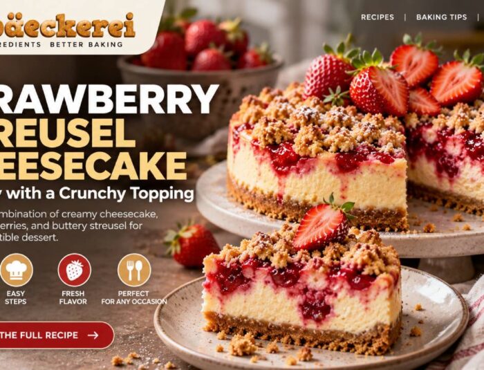 Strawberry Streusel Cheesecake Recipe, Creamy with a Crunchy Topping