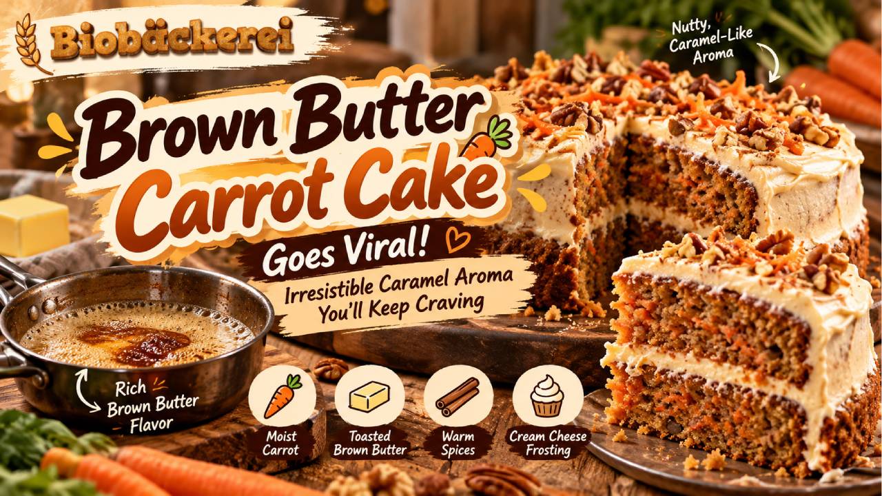 Brown Butter Carrot Cake Goes Viral With Irresistible Caramel Aroma