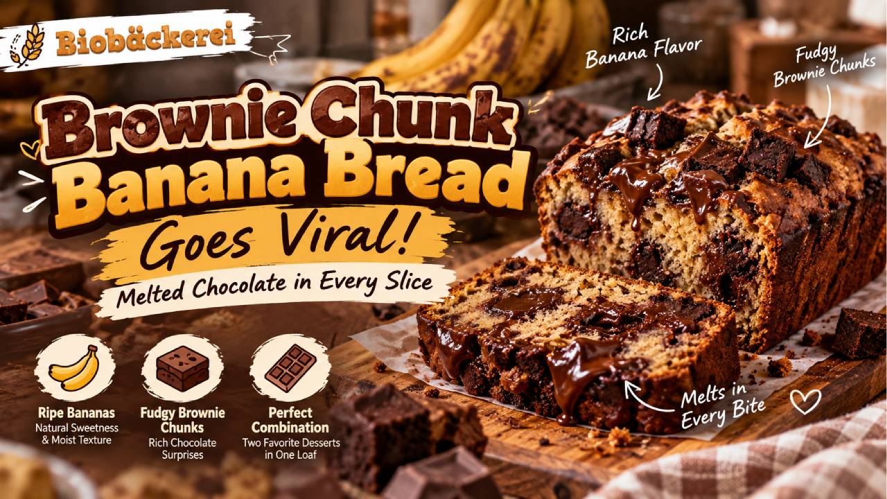 Brownie Chunk Banana Bread Goes Viral With Gooey Chocolate in Every Slice