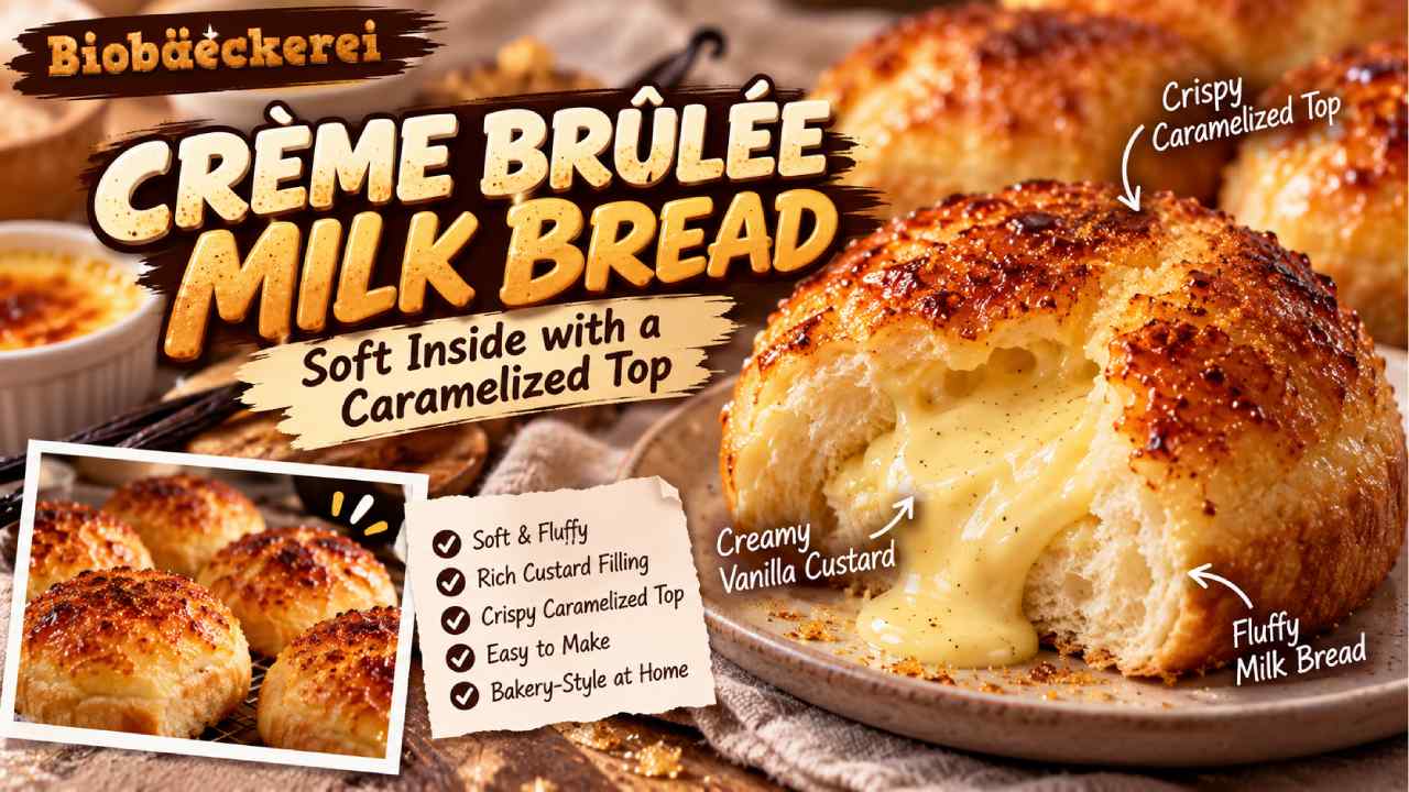 Crème Brûlée Milk Bread Recipe, Soft Inside With a Caramelized Top