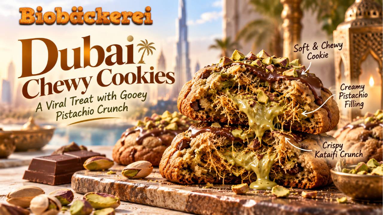 Dubai Chewy Cookies Go Viral with Gooey Pistachio Crunch