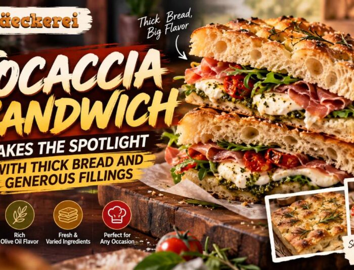 Focaccia Sandwich Takes the Spotlight with Thick Bread and Generous Fillings