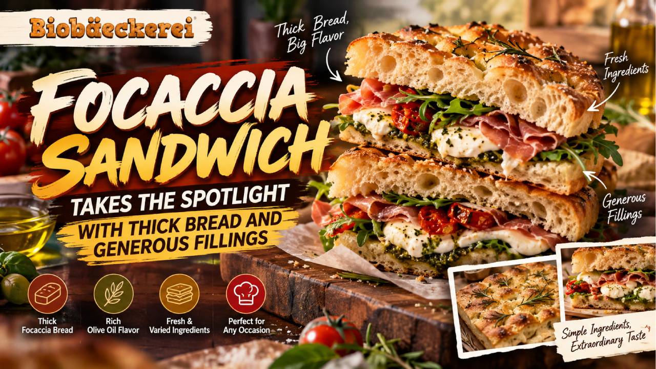 Focaccia Sandwich Takes the Spotlight with Thick Bread and Generous Fillings