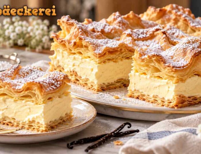 Polish Karpatka Recipe: Cream Cake with Wavy Pastry Layers